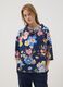 Blue floral stretch-cotton top_1