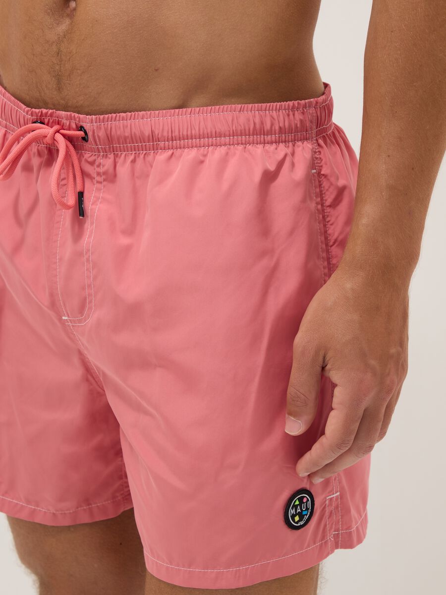 Pink swim shorts with elasticated waist_4