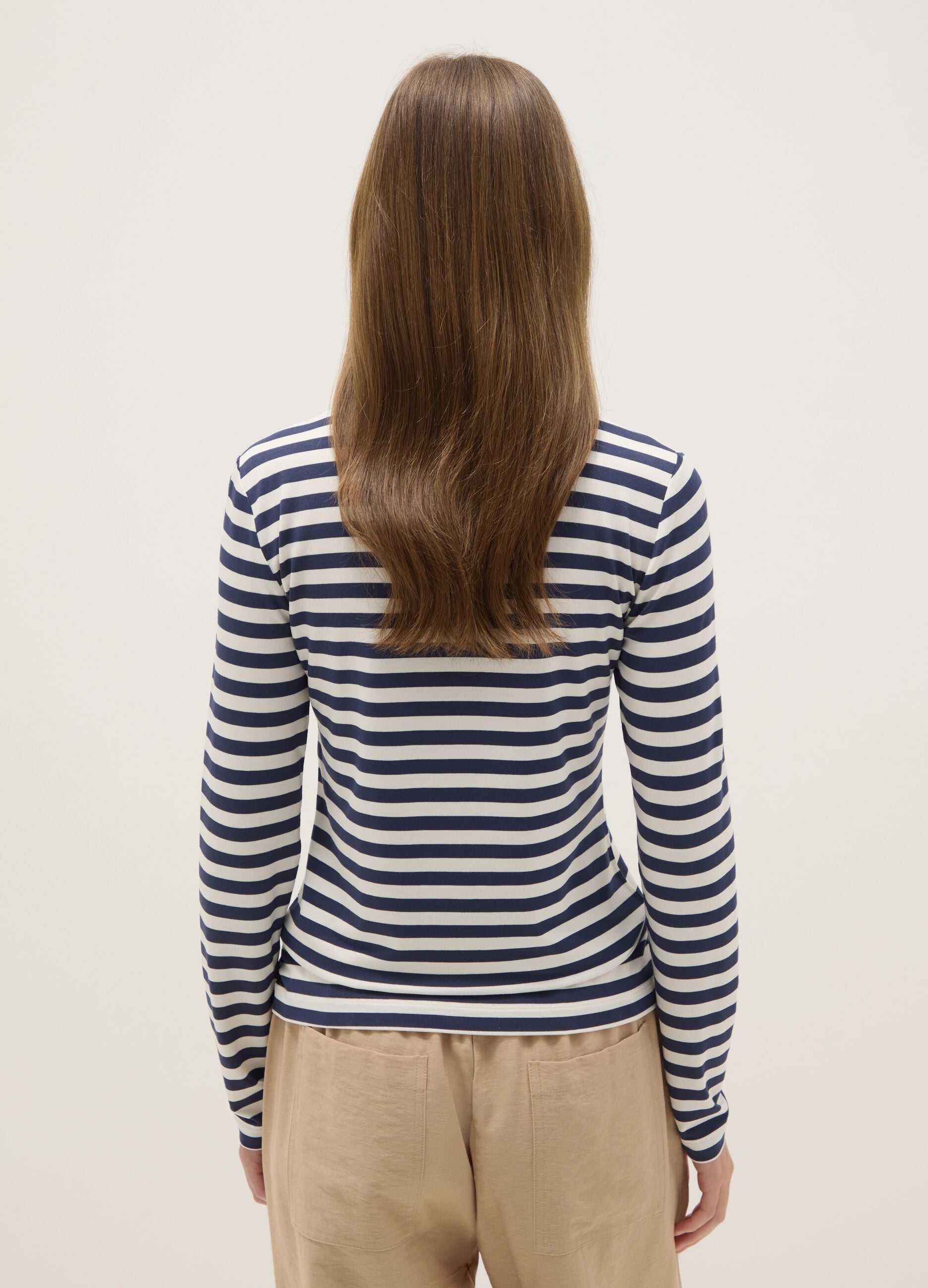 Multicolour striped long sleeve T-shirt, regular fit
