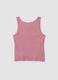 Pink ribbed cotton and viscose blend henley vest_5