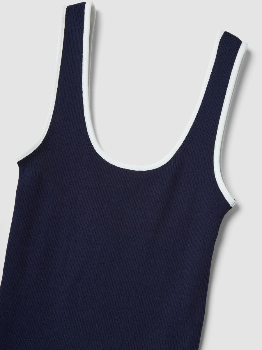 Tank top blu in puro cotone_5
