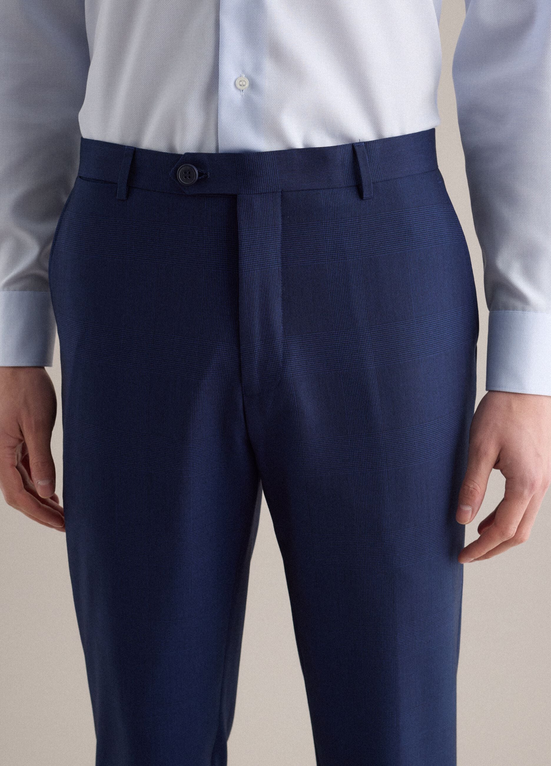Blue Slim Fit Trousers