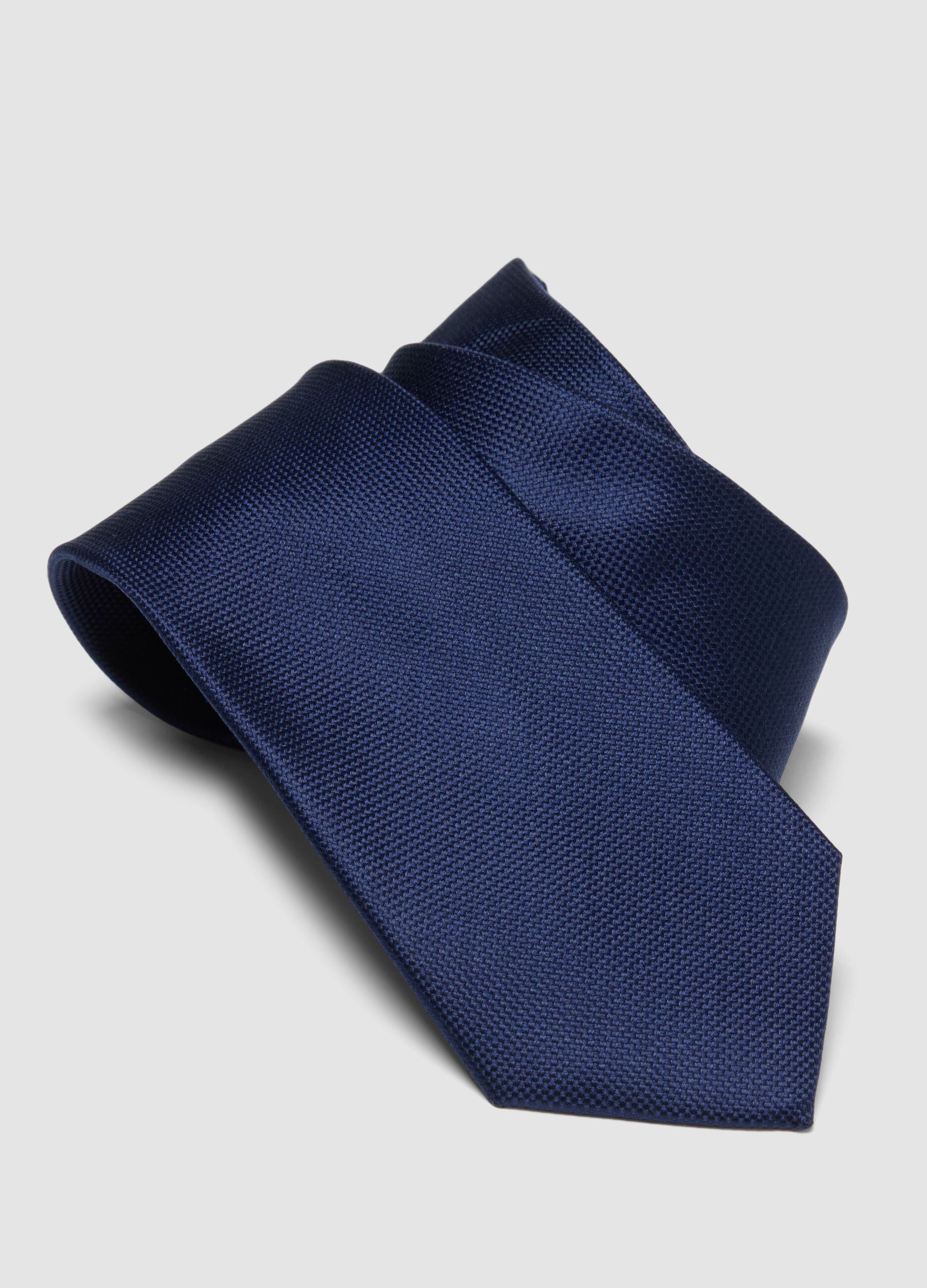 Blue pure silk tie, 8 cm wide