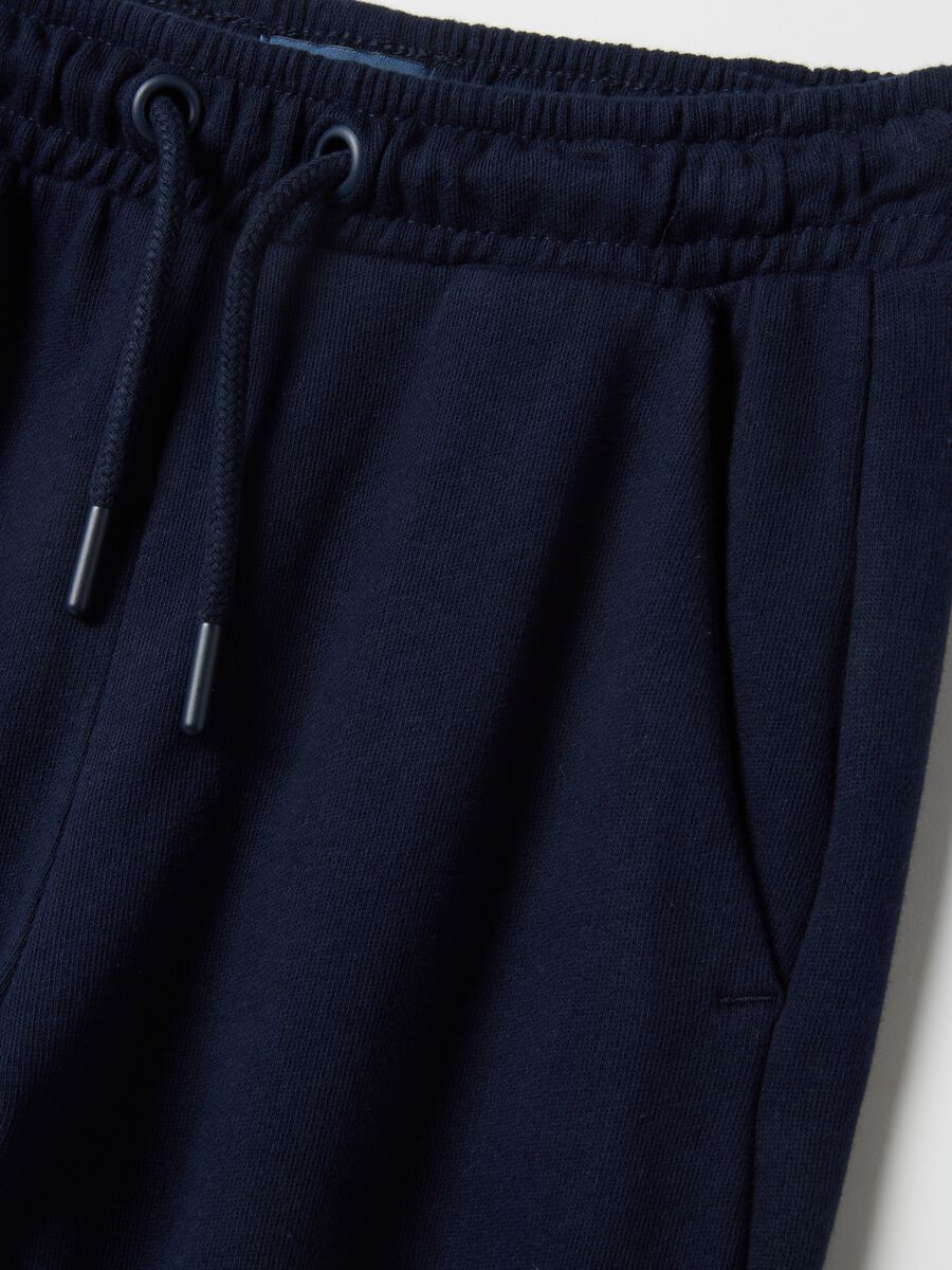 Blue pure cotton regular fit trousers for kids_2