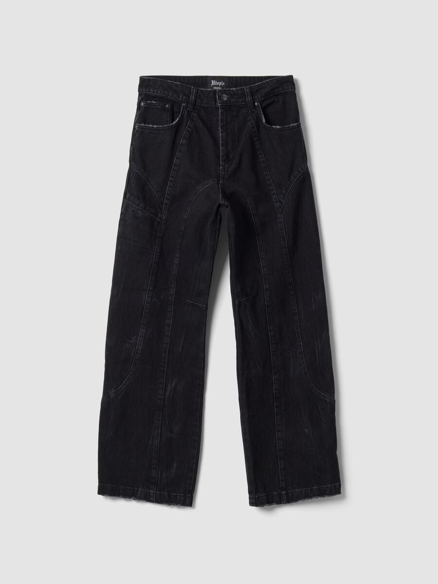 Washed Black Baggy Denim_1