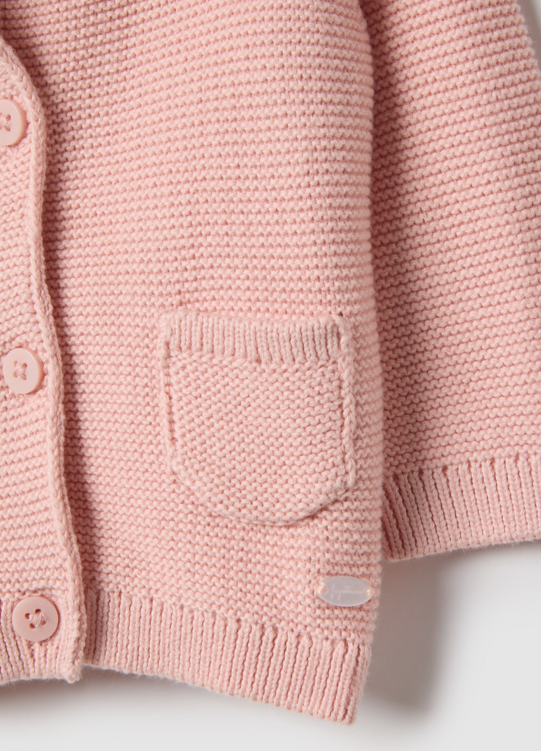 Pink pure cotton regular fit hooded cardigan for baby girl