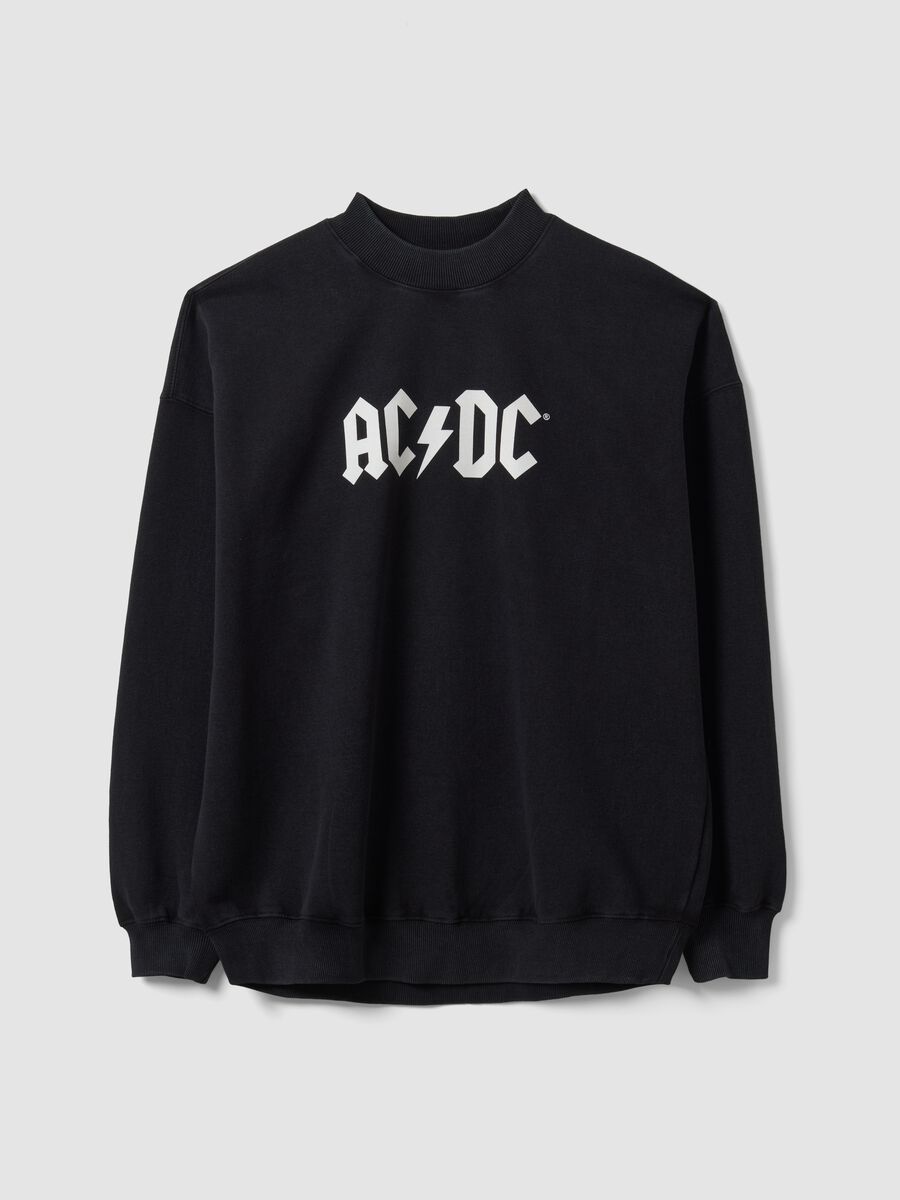 Black cotton-blend AC/DC printed sweatshirt_4