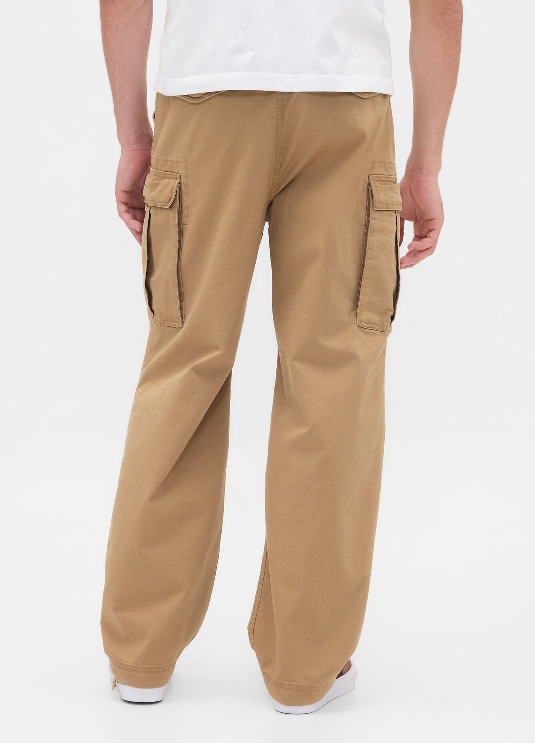 Beige Stretch Cargo Trousers