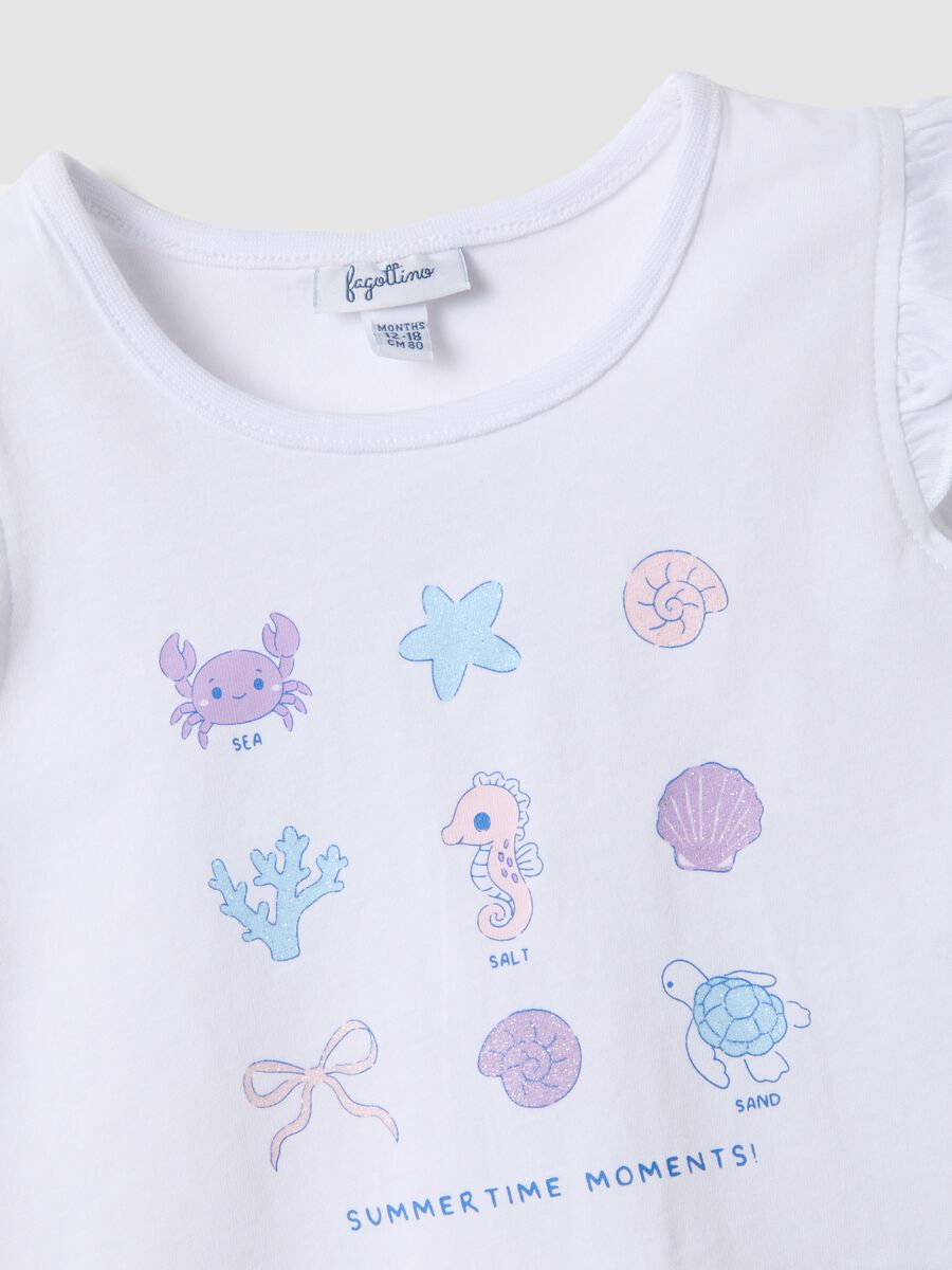 Bipack tank top multicolor in puro cotone da bimba con volant_3