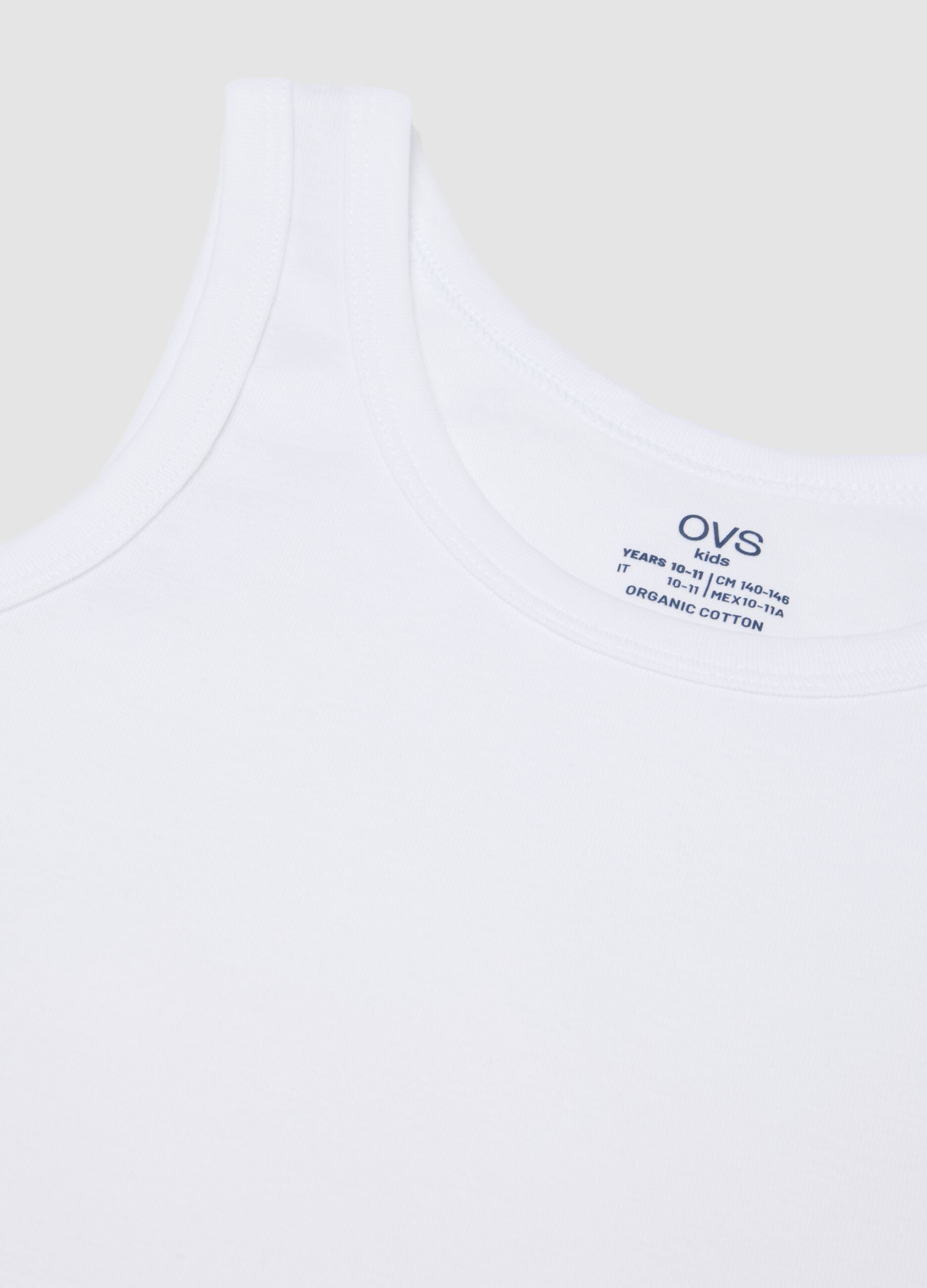 2-pack multicolour boys&rsquo; vests in pure organic cotton, regular fit