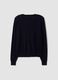 Navy wool-blend crew-neck cardigan_6