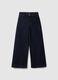 Wide leg stretch denim jeans in blue cotton_4