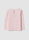 Pink organic cotton T-shirt with teddy bear print for baby girl_1