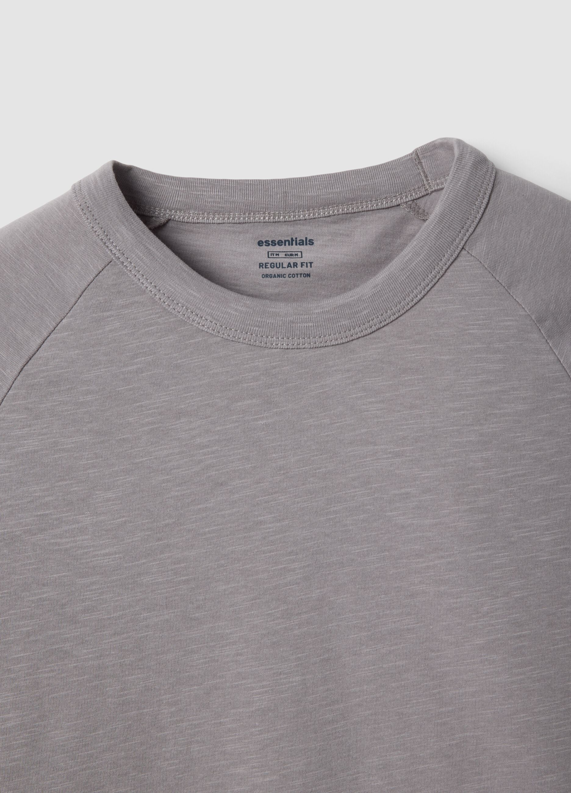 Grey pure cotton regular fit t-shirt