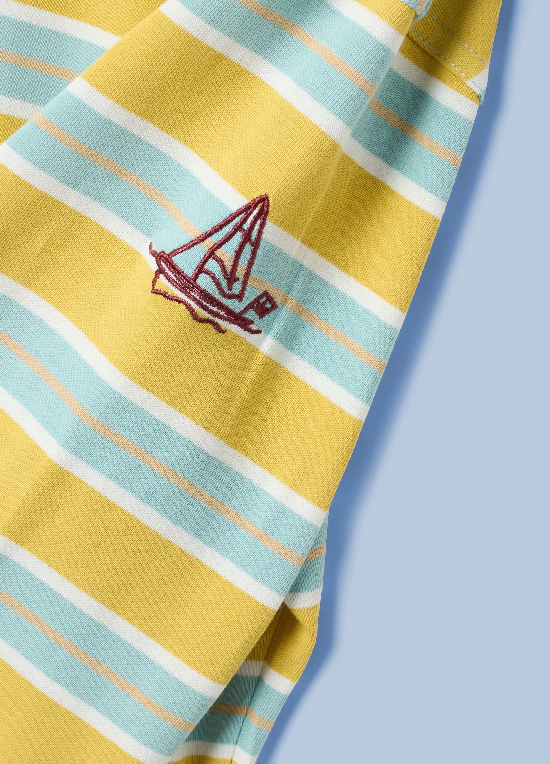 ALTAVIA SAILING long-sleeve striped polo shirt in pure cotton