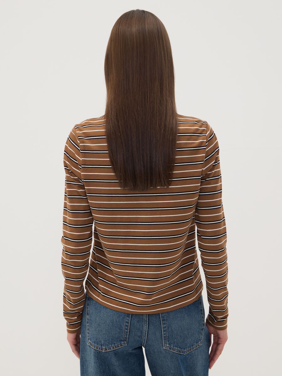 Multicolour pure cotton striped crew-neck T-shirt, regular fit_3