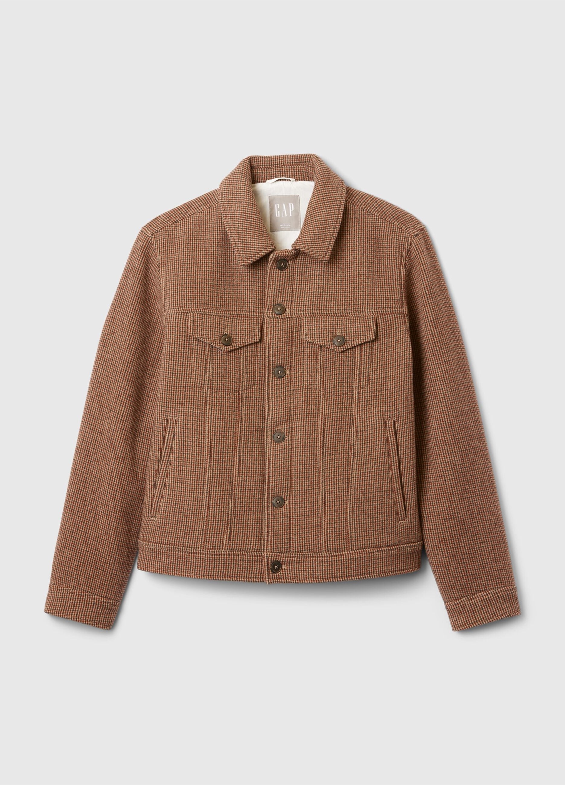 Short jacket with micro check pattern