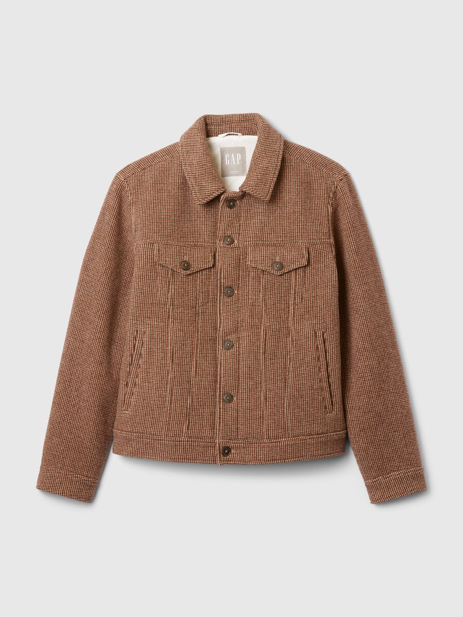 Short jacket with micro check pattern_3