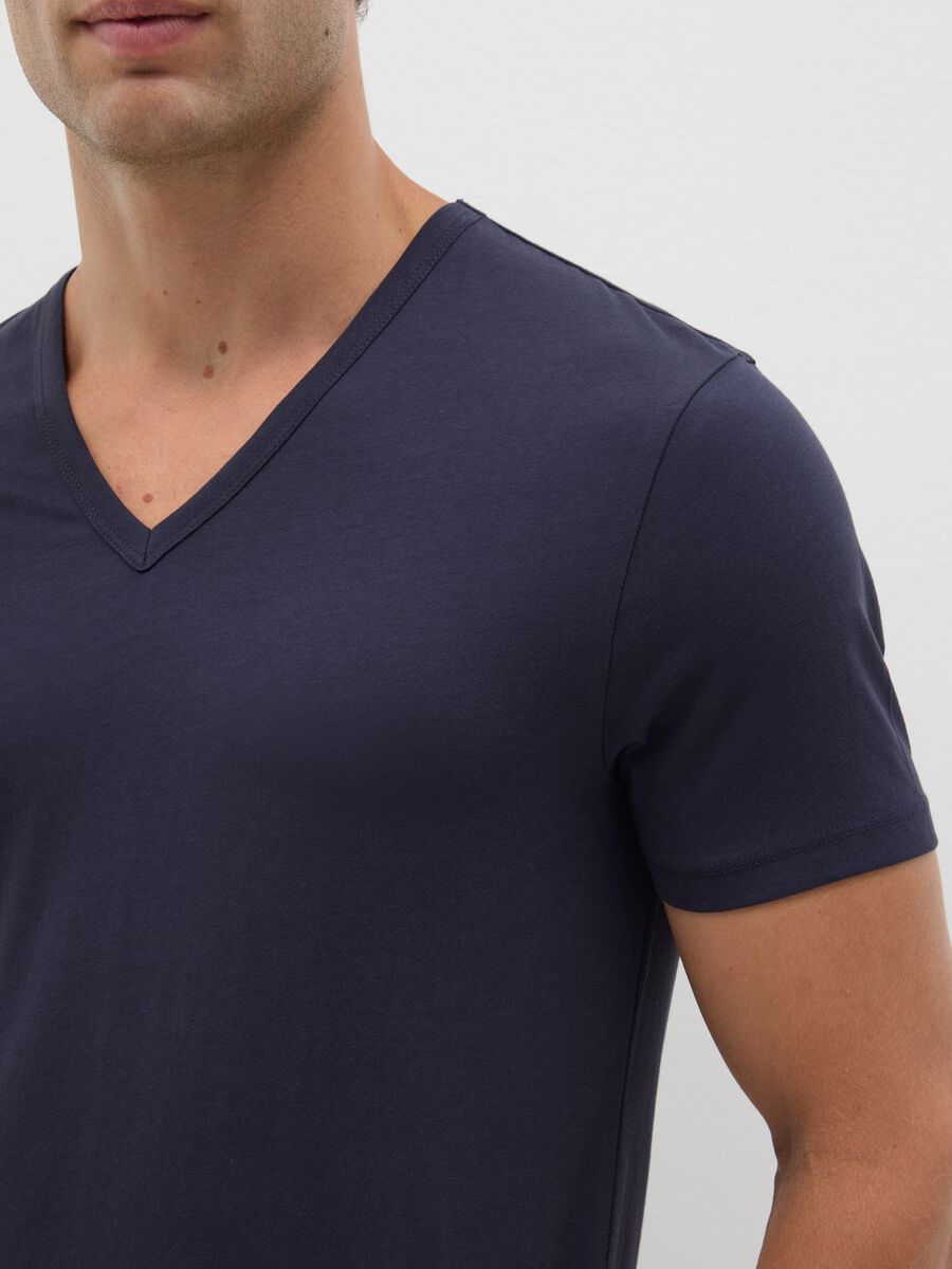 Men's blue pure cotton t-shirt twin pack regular fit_3
