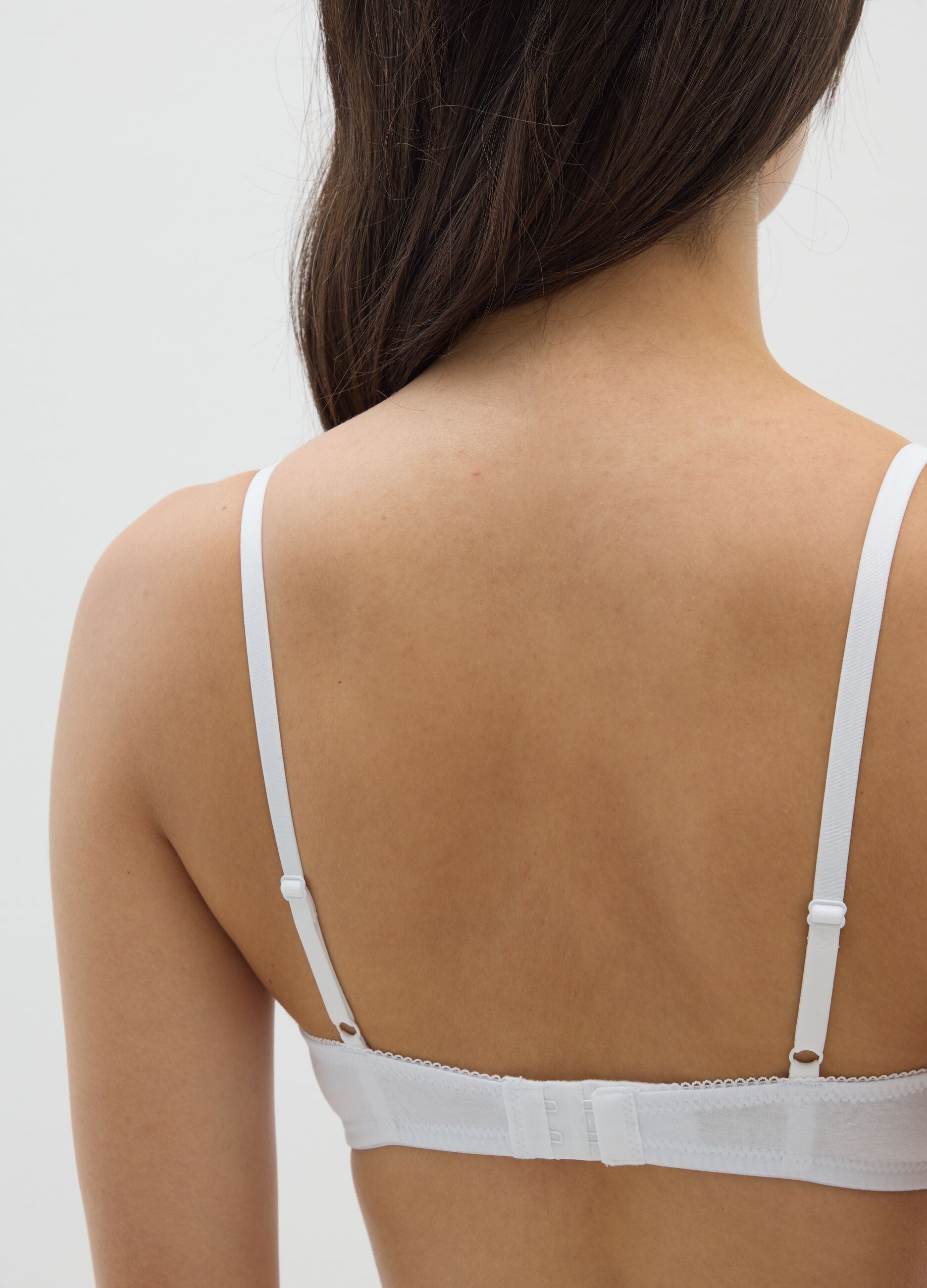 Women's White Stretch Cotton Bra