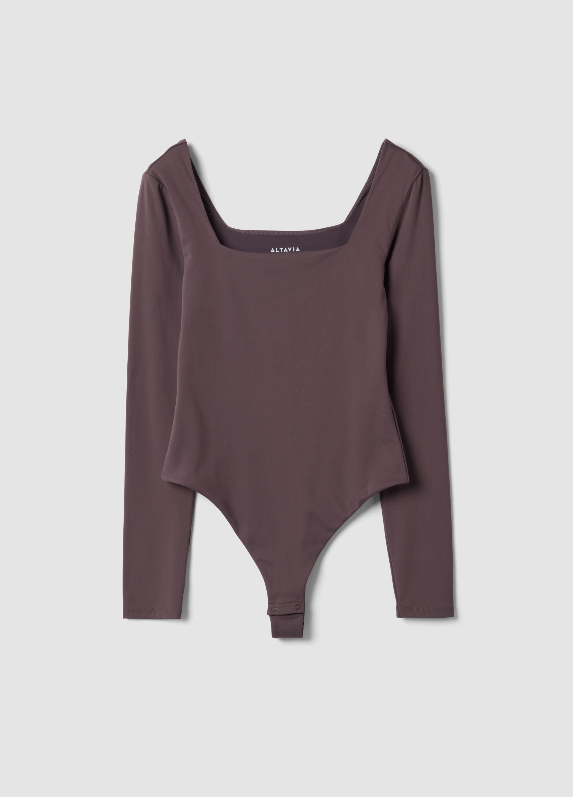 Mauve breathable stretch bodysuit with wide neckline ALTAVIA STUDIO