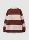 Brown striped cotton-blend sweatshirt with collar, relaxed fit_2