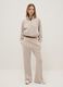 Beige regular fit modal blend sweatshirt with half zip_1
