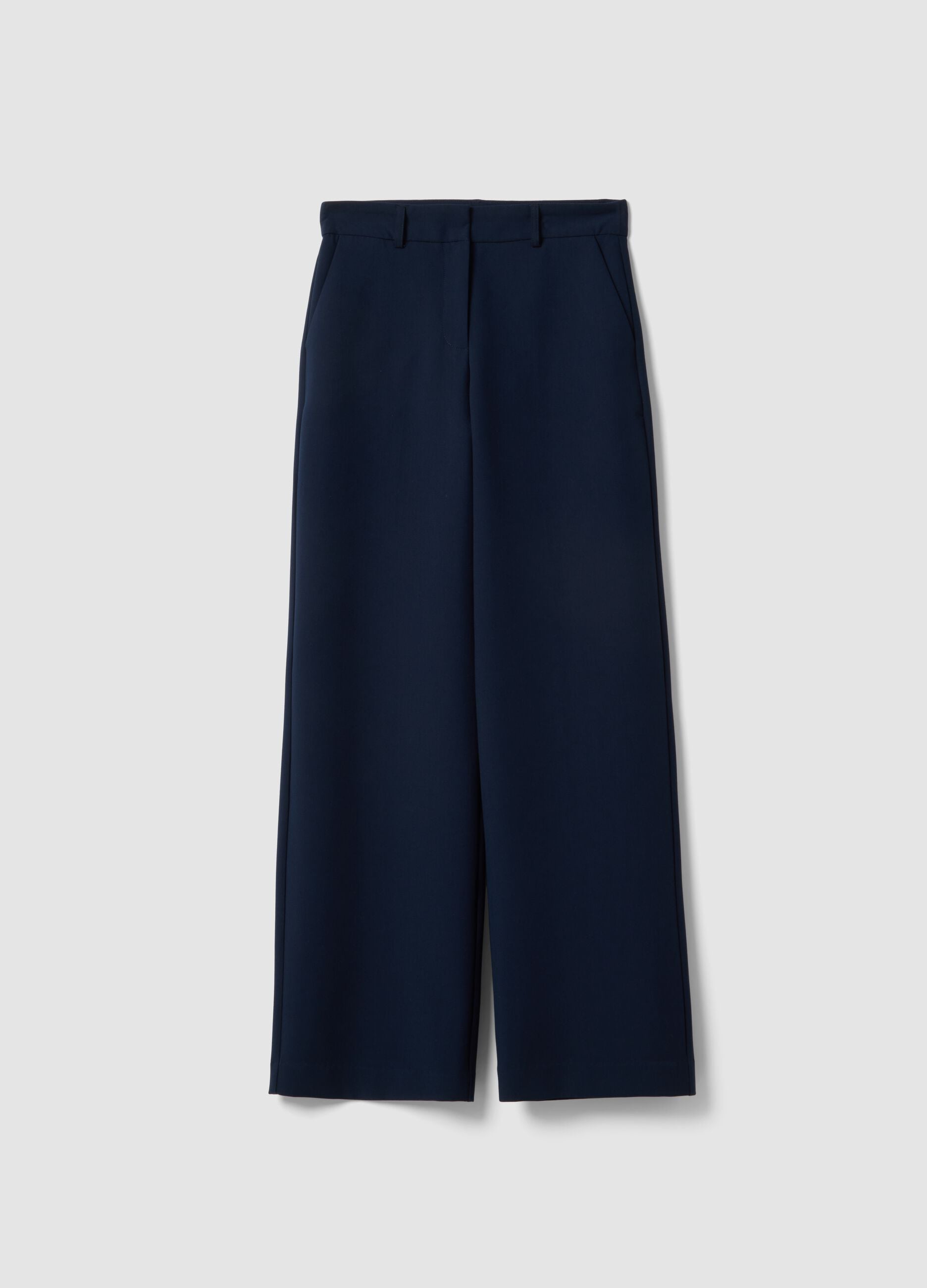 Elegant Blue Straight Trousers