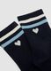 Blue organic stretch cotton socks with heart_2