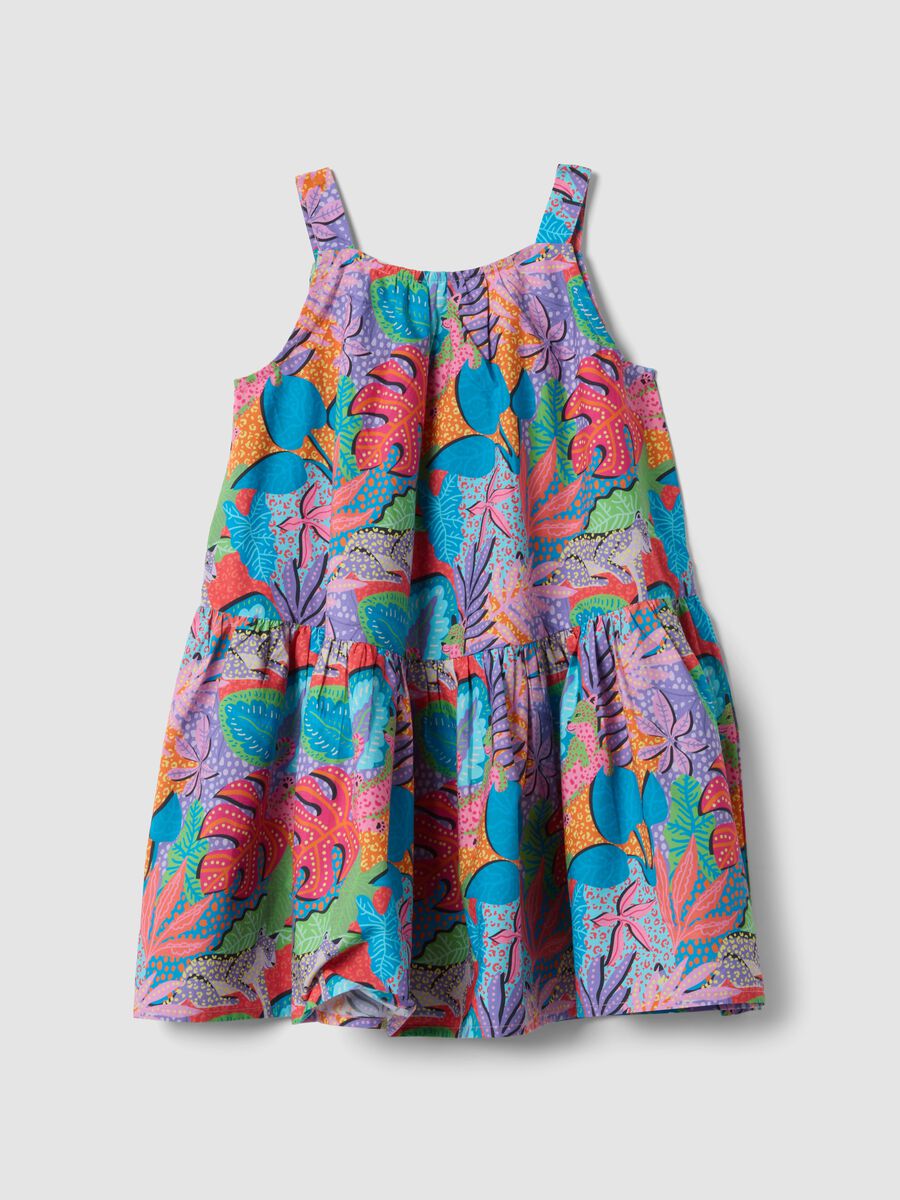 Multicolour pure cotton dress with wide straps_3