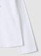 White long-sleeved pure cotton T-shirt with kitten print for girls_3