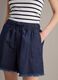 Blue cotton-blend denim shorts, regular fit with frayed hem_3