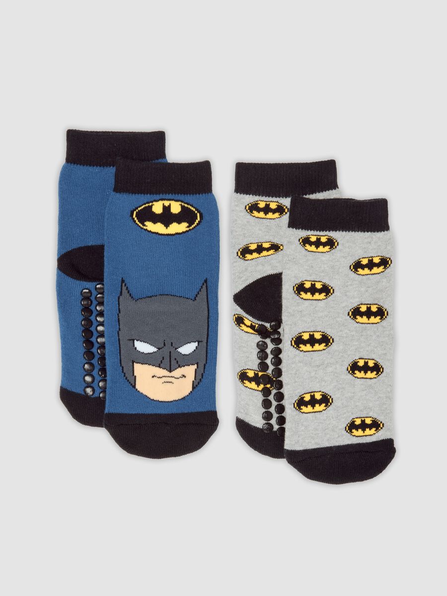 2-pack Batman print stretch organic cotton non-slip socks_0