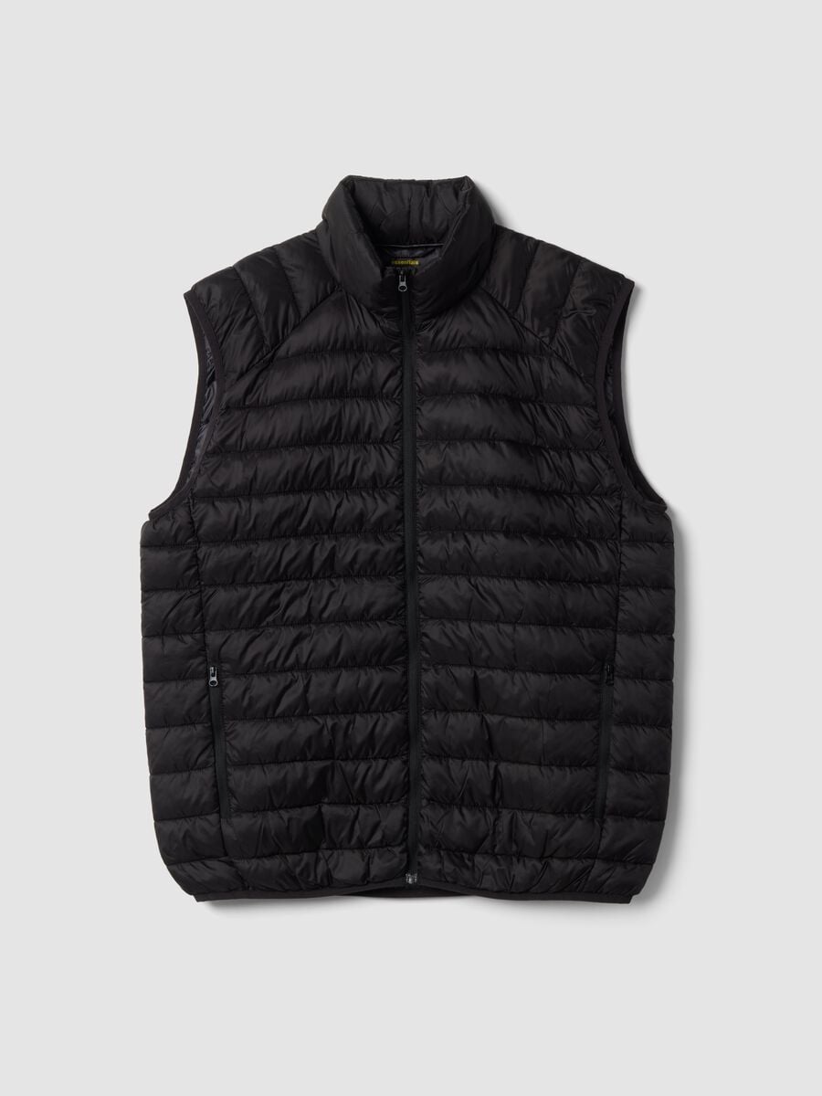 Black Ultralight padded gilet with zip_4
