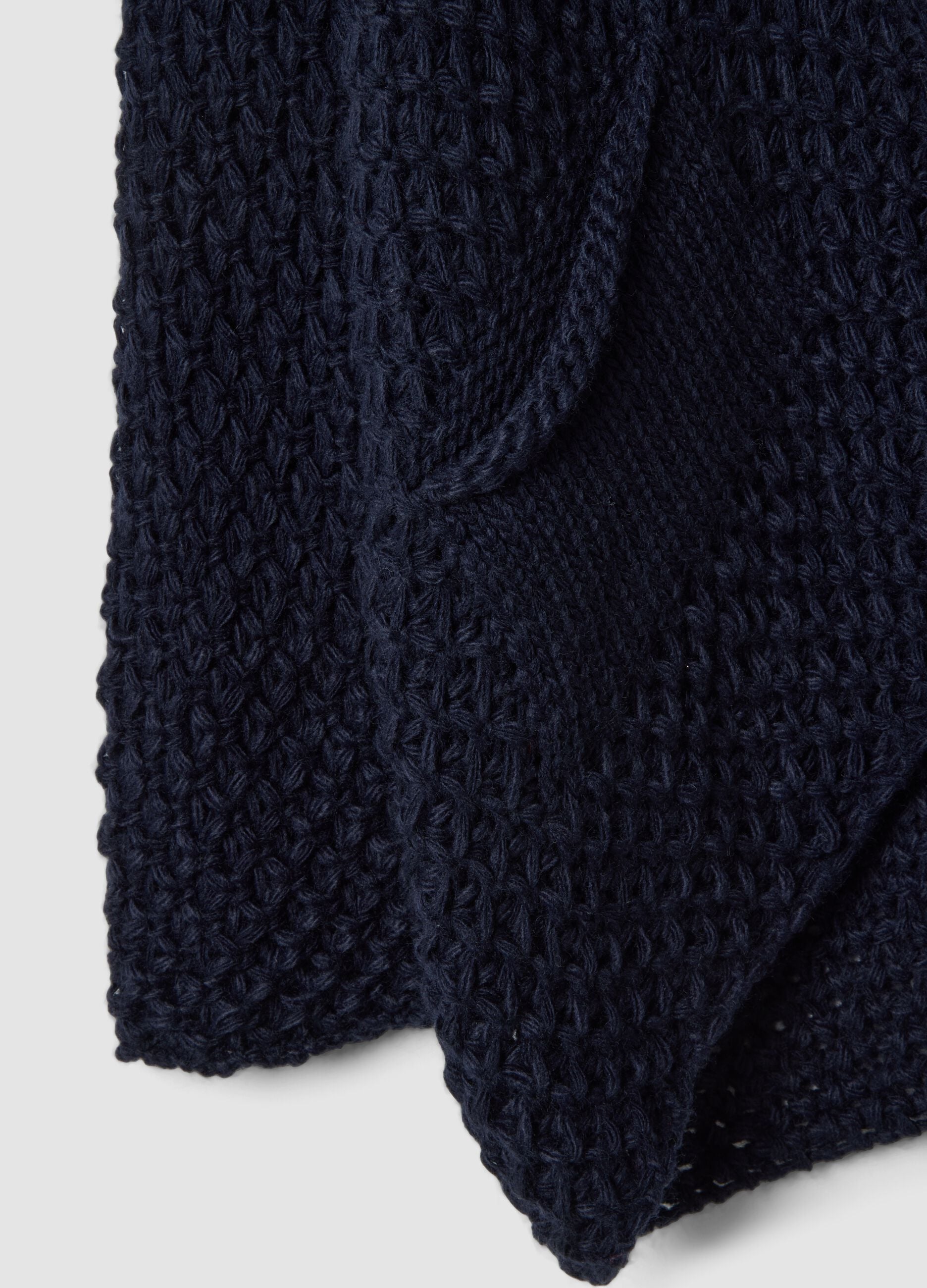 Regular fit blue woven knit cardigan