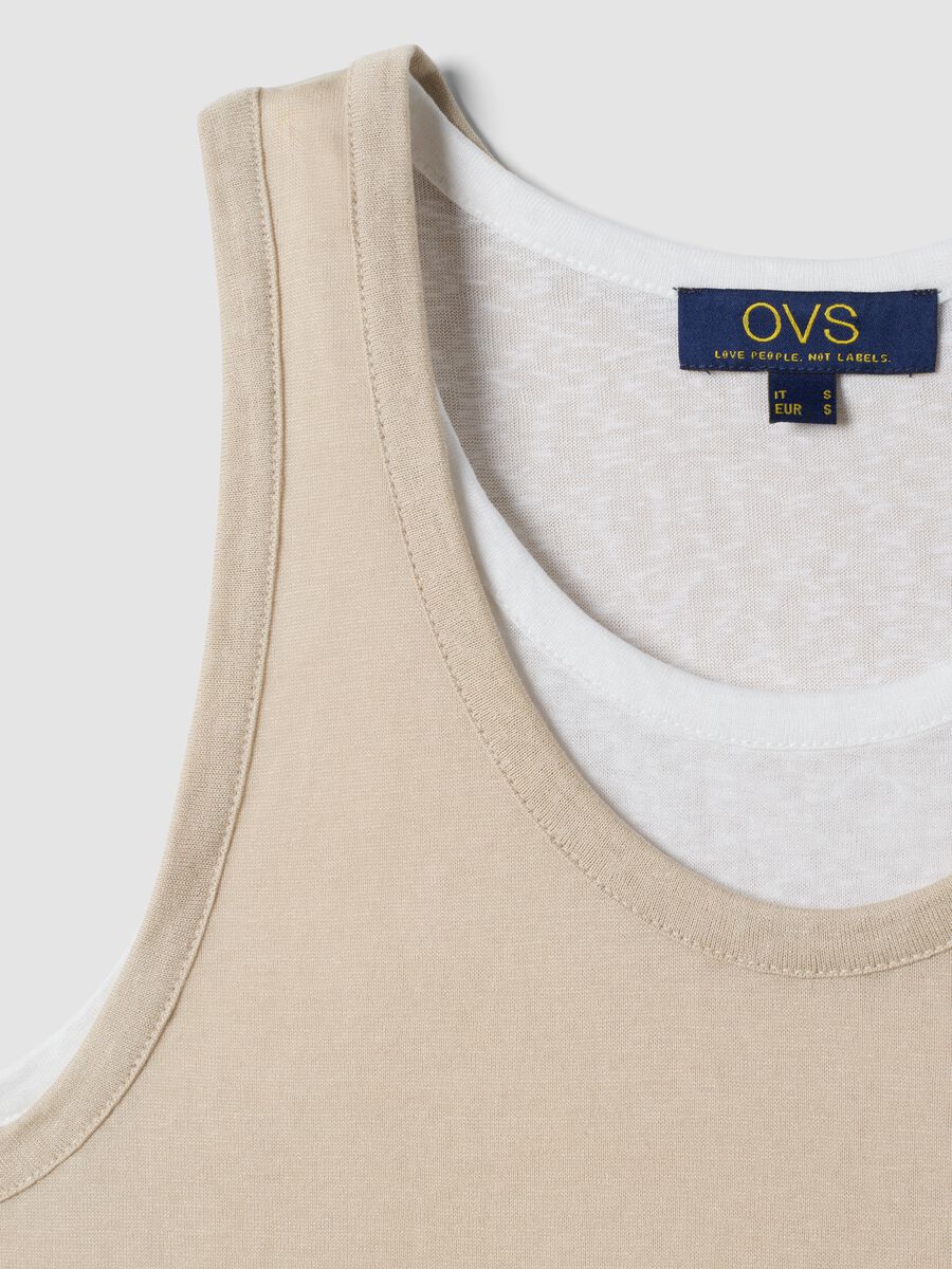 Beige regular-fit viscose-blend tank top_5