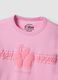 Pink pure cotton T-shirt regular fit with flower_5