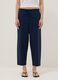 Blue stretch-cotton trousers with elasticated waist_1