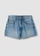 Light blue pure cotton denim shorts_4