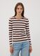 White striped pure cotton crew-neck T-shirt_2