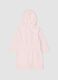 Pink organic cotton hooded bathrobe for baby girls and toddlers_1