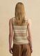 Multicolour cotton blend regular fit tank top with perforated texture_3