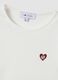 White pure cotton crew-neck T-shirt with heart print_6