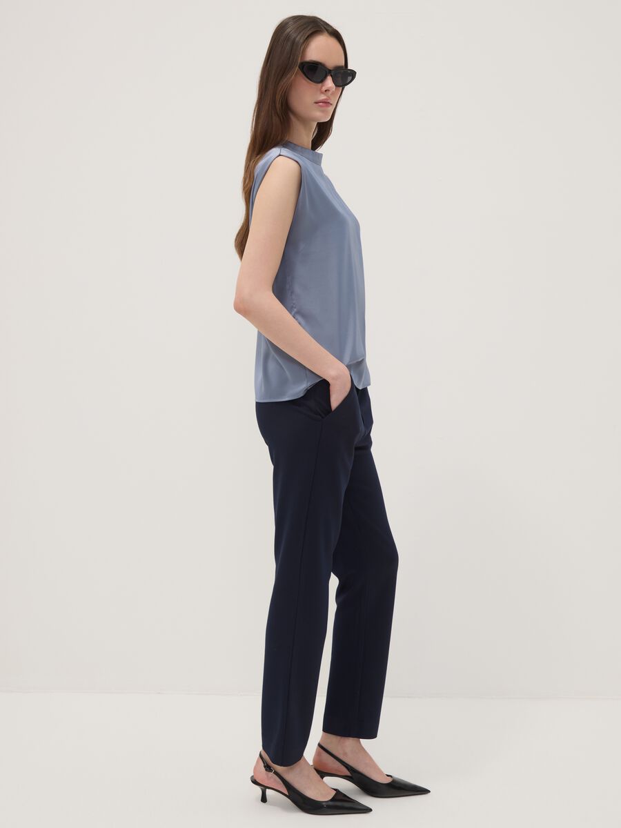 Blue stretch viscose trousers_3
