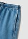 Light blue pure cotton denim shorts_5