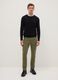 Green stretch cotton skinny fit trousers_0