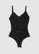 Black draped stretch swimsuit with shaping effect_4