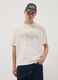 Beige pure cotton T-shirt with front print_2
