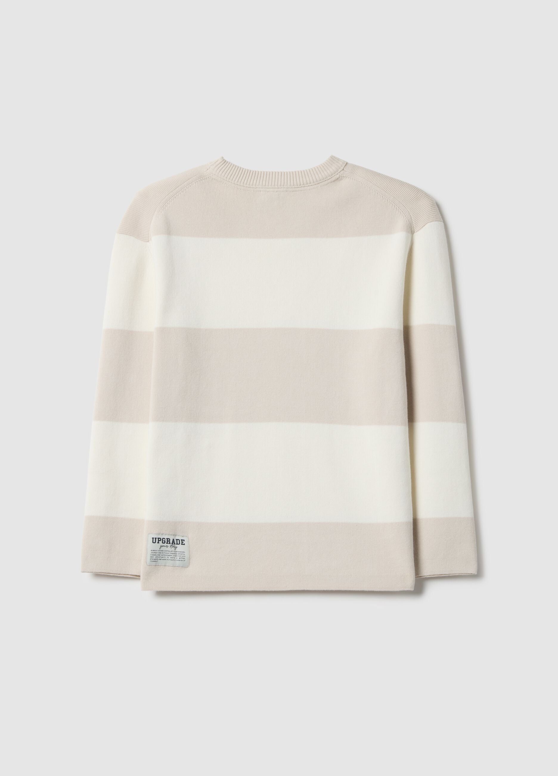 Regular fit multicolour striped pure cotton pullover for boys