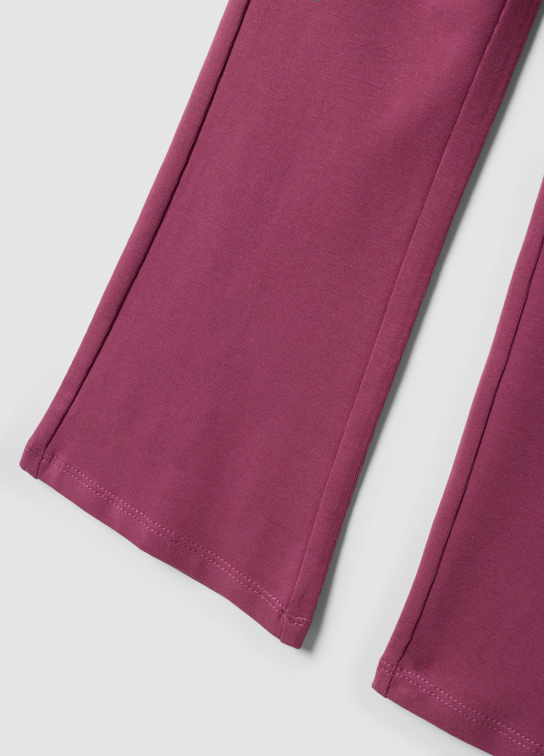 Pink cotton-stretch flared leggings